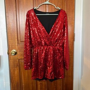 Sparkly red romper